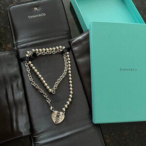 Tiffany Heart Tag Wrap Necklace 32"